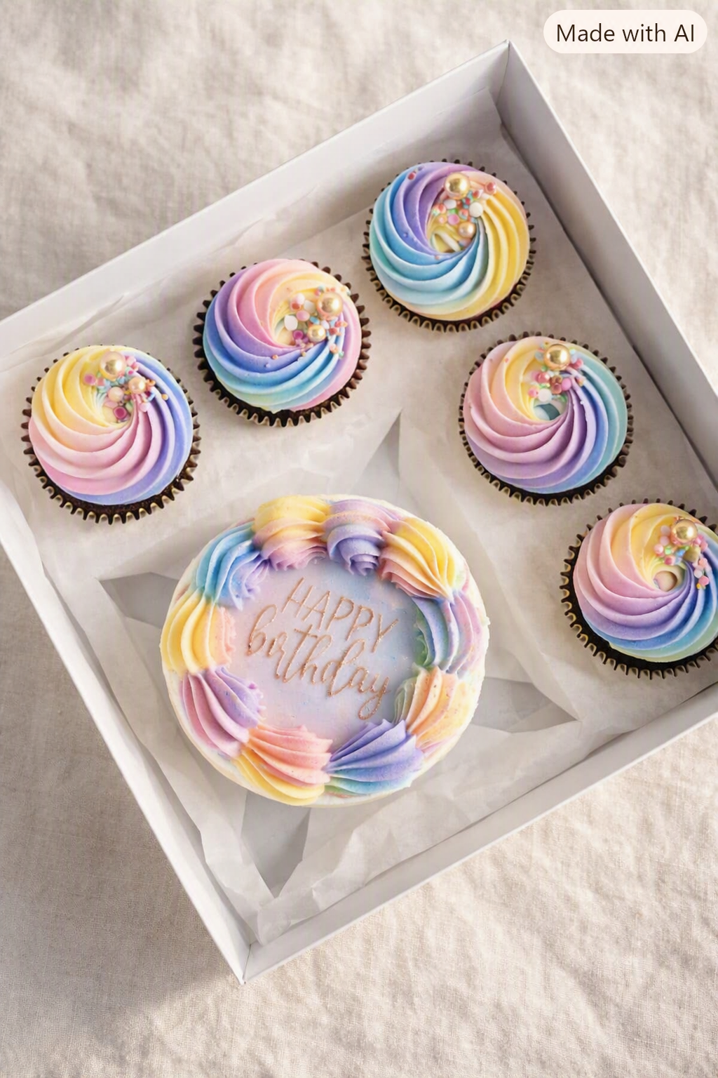 Bento Cake & Five Matching Cupcakes