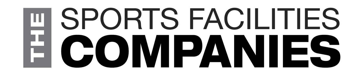 Logo shows a gray vertical rectangle with the letters 'THE' in black inside. To the right, the words 'SPORTS FACILITIES' are written in black capital letters.