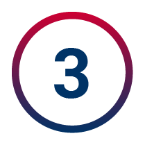 Abstract design with a red-to-blue gradient background and a stylized black and blue 'G' in the center.