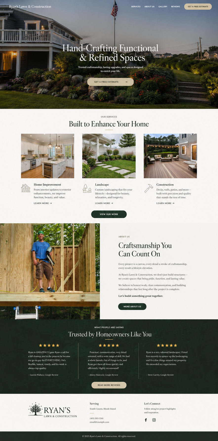 Ryan's Lawn and Construction
 Rhode Island
 *Website currently in development*