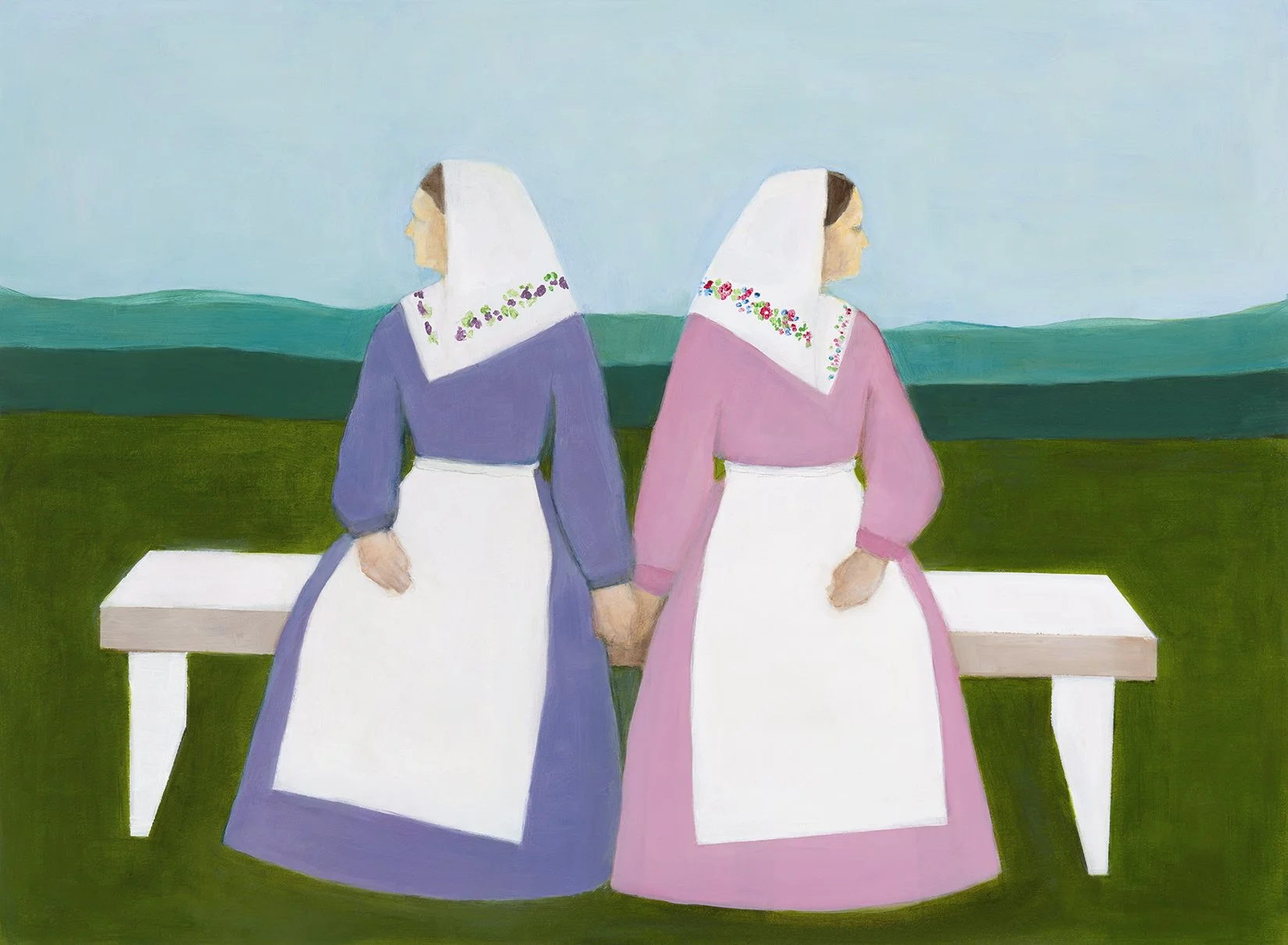 The Two Marys. 30x22 inches. Oil on Paper. Available. 