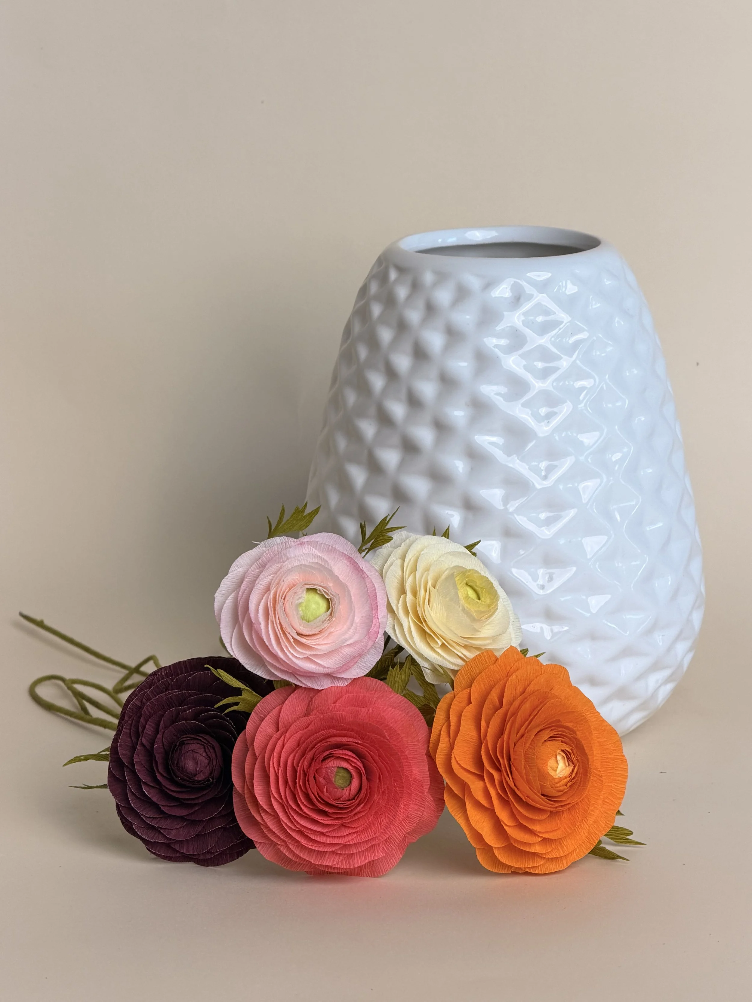 Handmade Paper Ranunculus Set