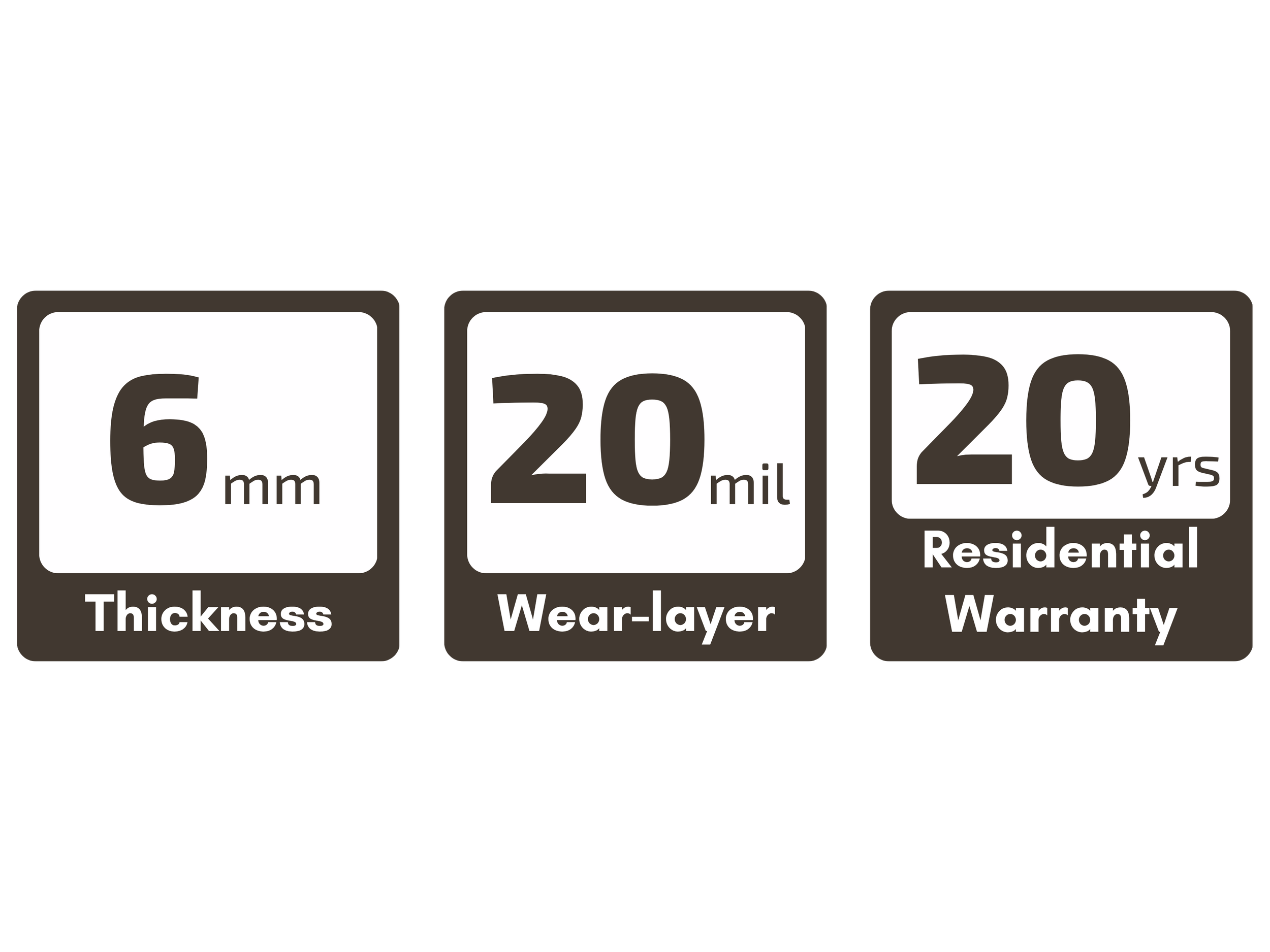 CoverLand 5+1 SPC specs: 6 mm thickness, 20 mil wear layer, 20-year residential warranty