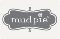Logo with the word 'mudpie' in a decorative frame