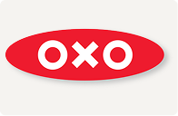 Red oval logo with white text spelling 'OXO'