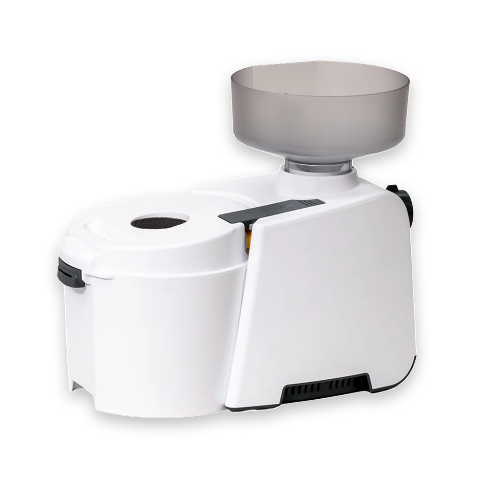 White grain mill for home kitchens