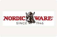 Nordic Ware logo with black Viking helmet and text