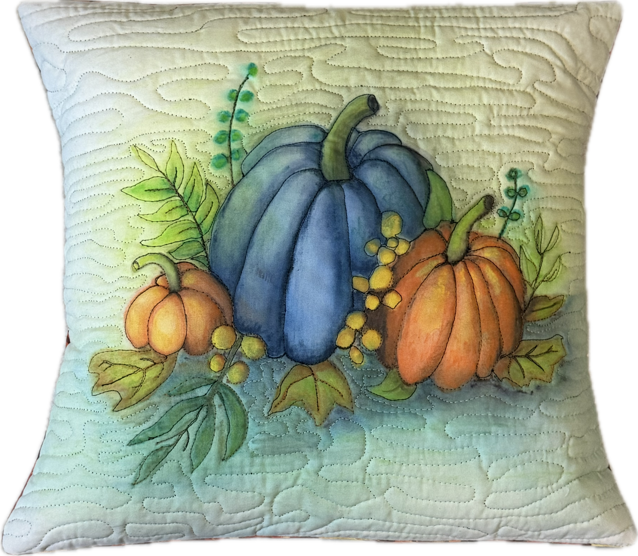 Fall Inktense Pillow Cover