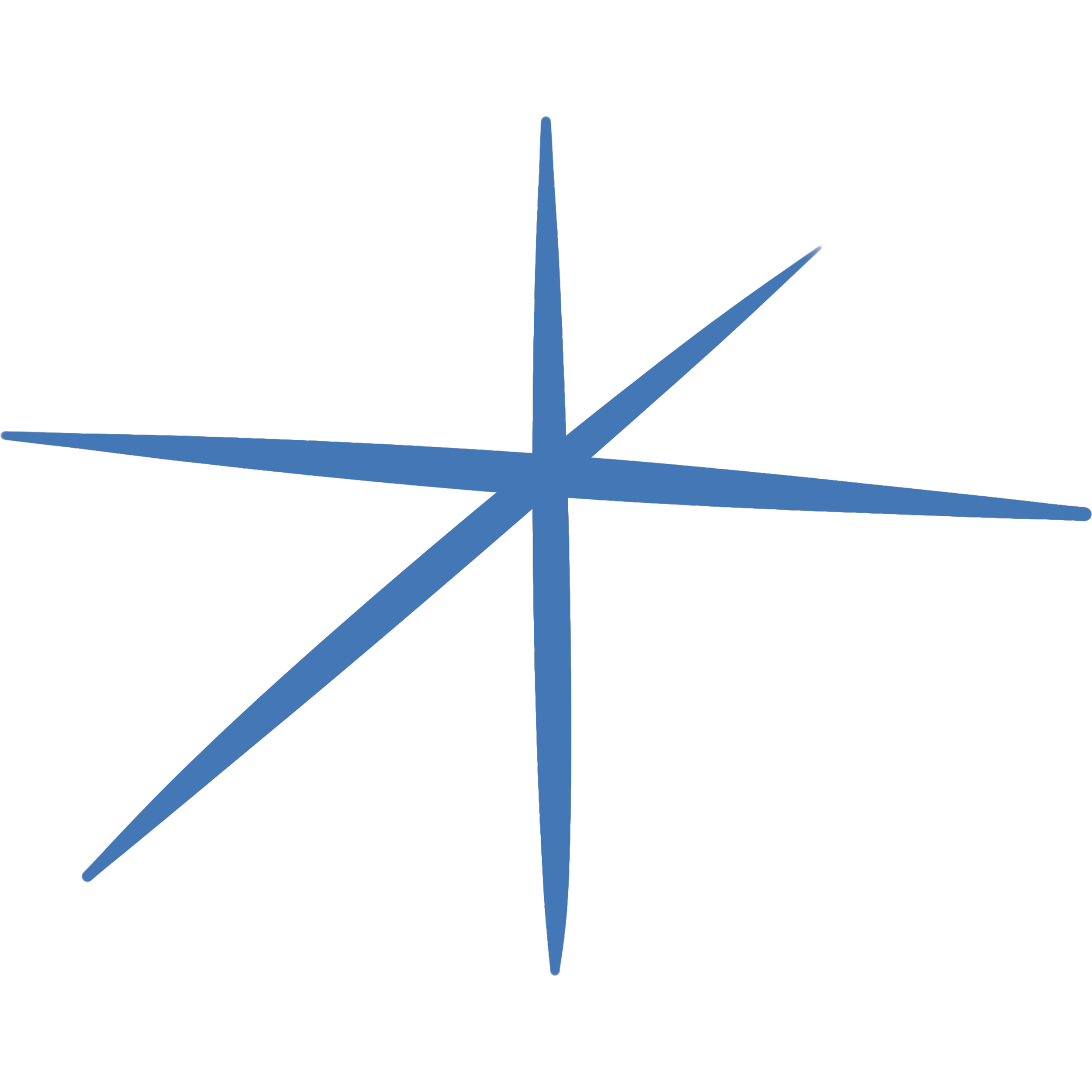 A hand-drawn digital illustration of a blue star