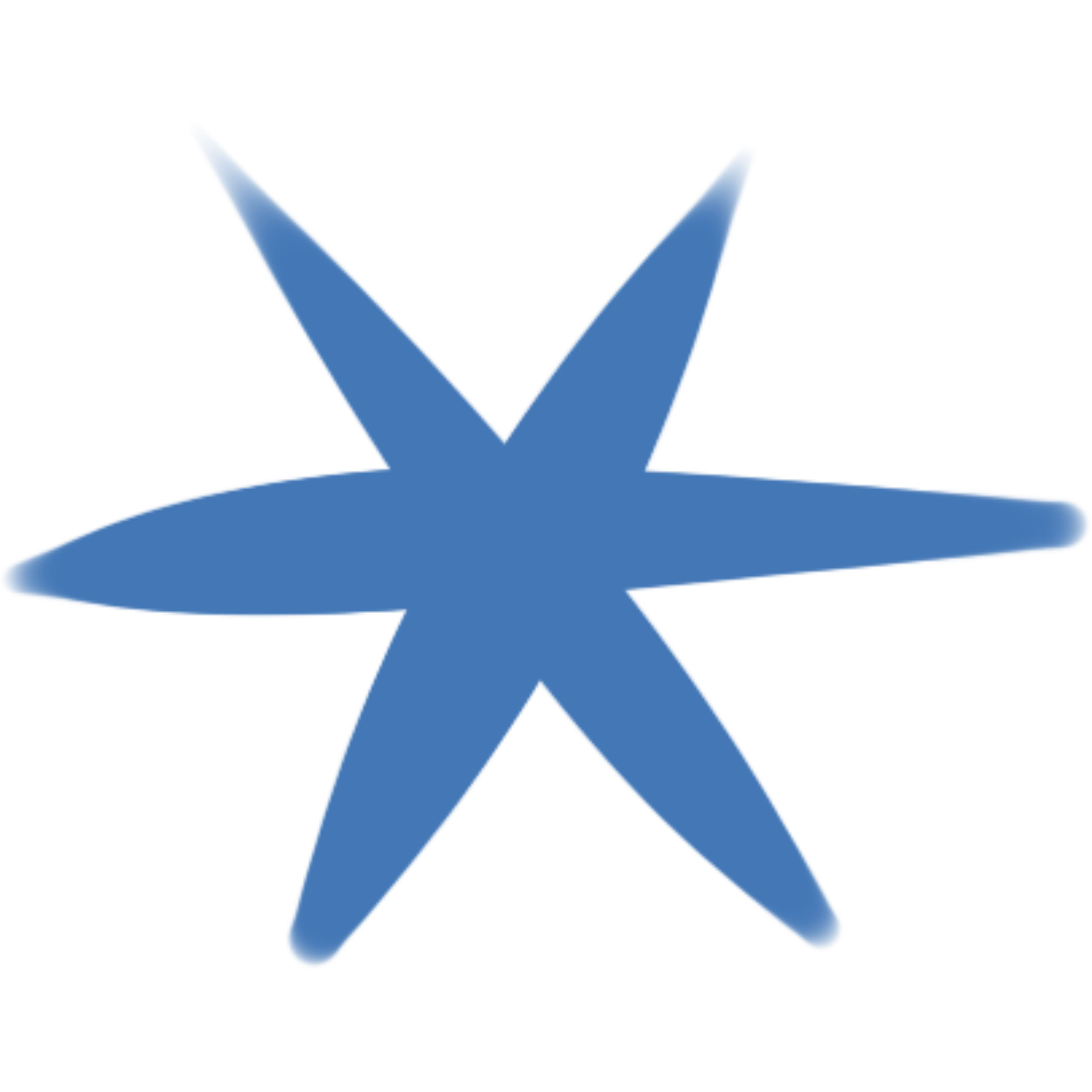 A hand-drawn digital illustration of a blue star