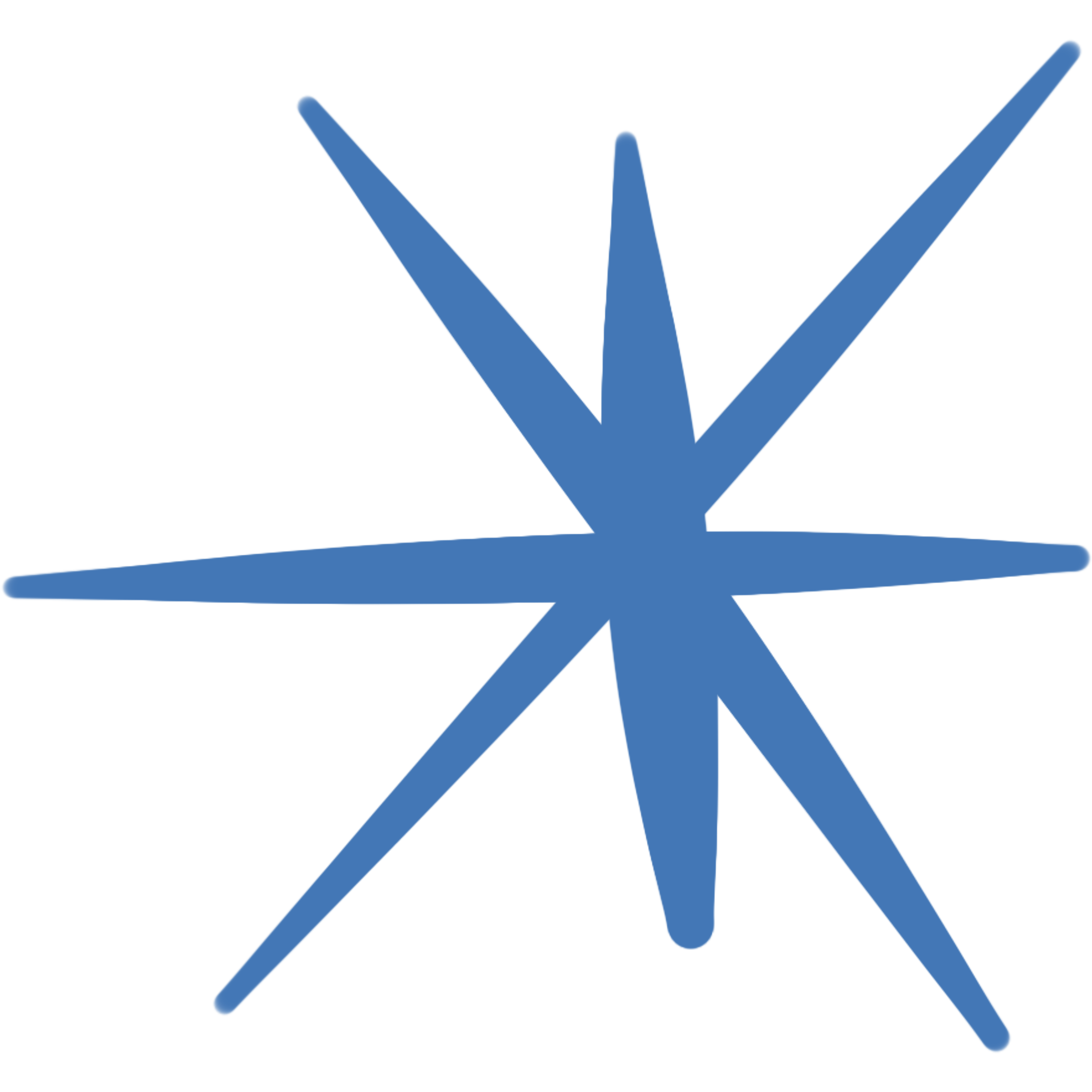 A hand-drawn digital illustration of a blue star