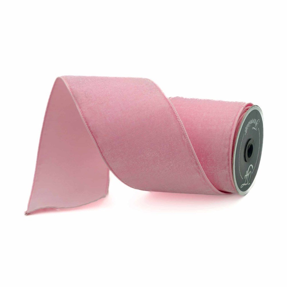 Baby Pink Velvet 4” Farrisilk Ribbon