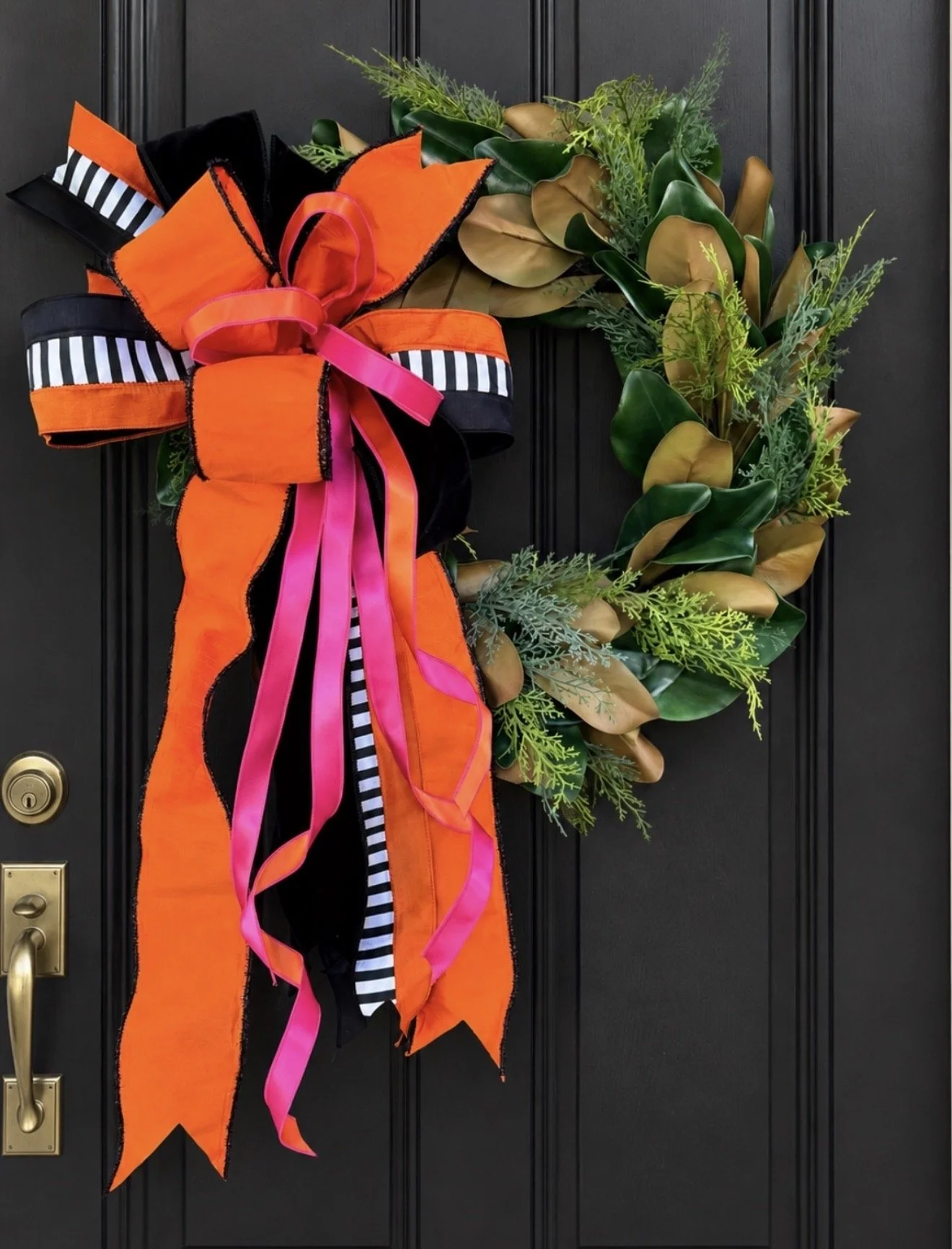 Orange and Pink Fun Halloween Bow, With Long Tails