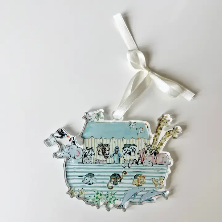Noah’s Ark Nursery Acrylic Charm. Great Idea To Add To A Hospital Door Wreath!