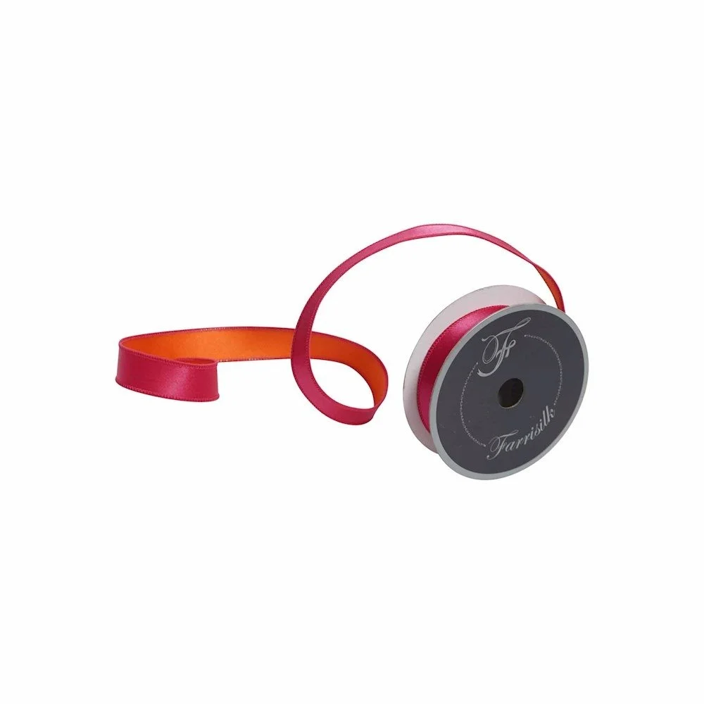 Orange and Pink Satin Duo Farrisilk Ribbon
