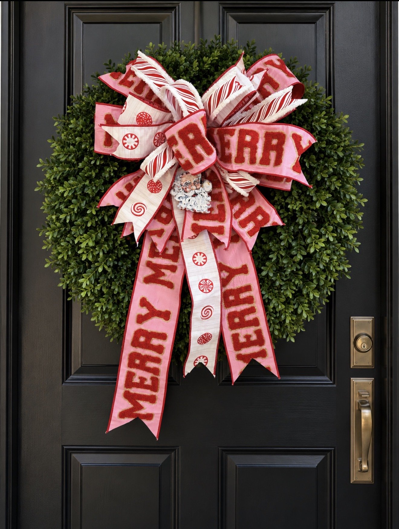 Peppermint Santa Bow