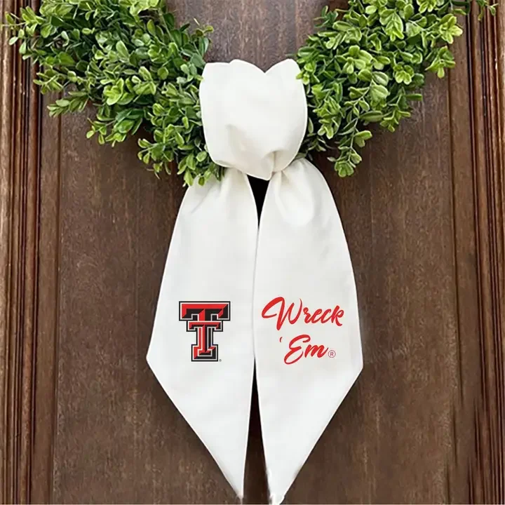 Wreck ‘Em! Texas Tech Logo Embroidered Wreath Sash