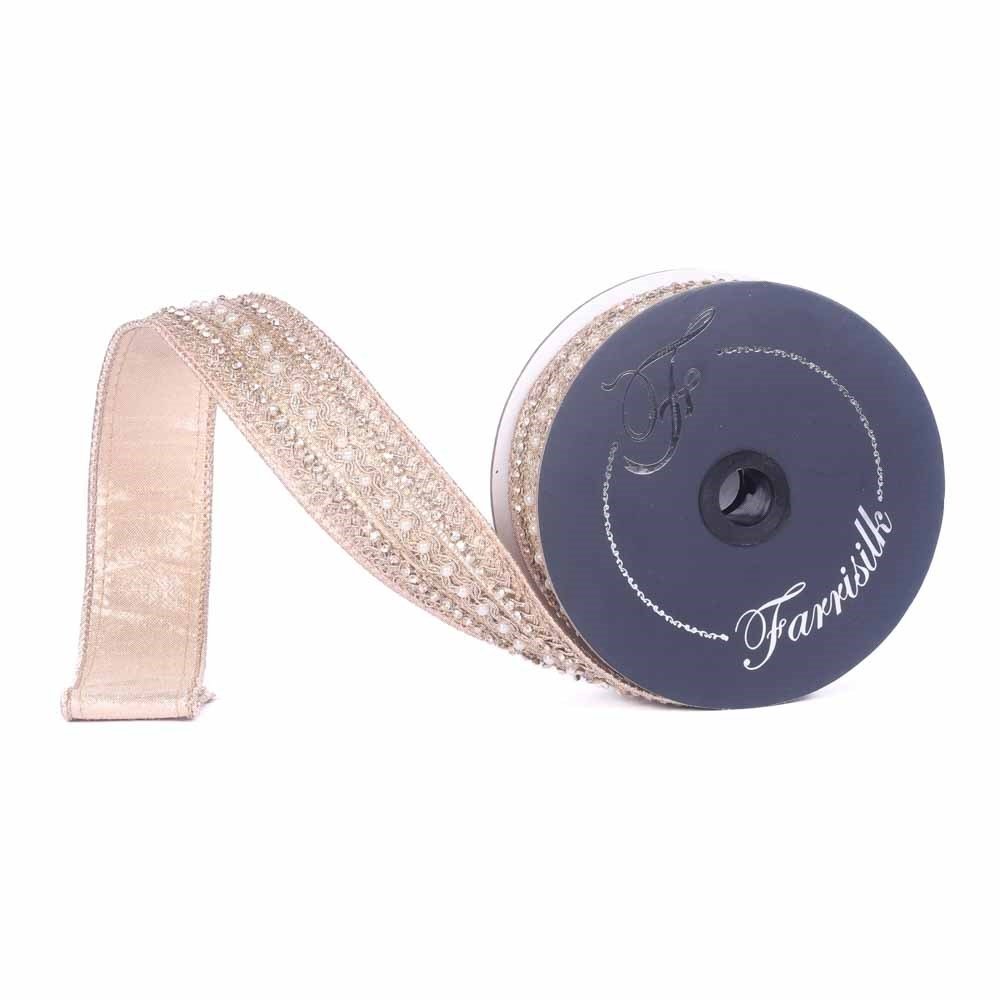 Named Viola! Champagne Color, 1 1/2” x 5 YD Farrisilk Ribbon