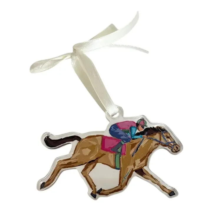 Derby Horse Race Acrylic Wreath Charm