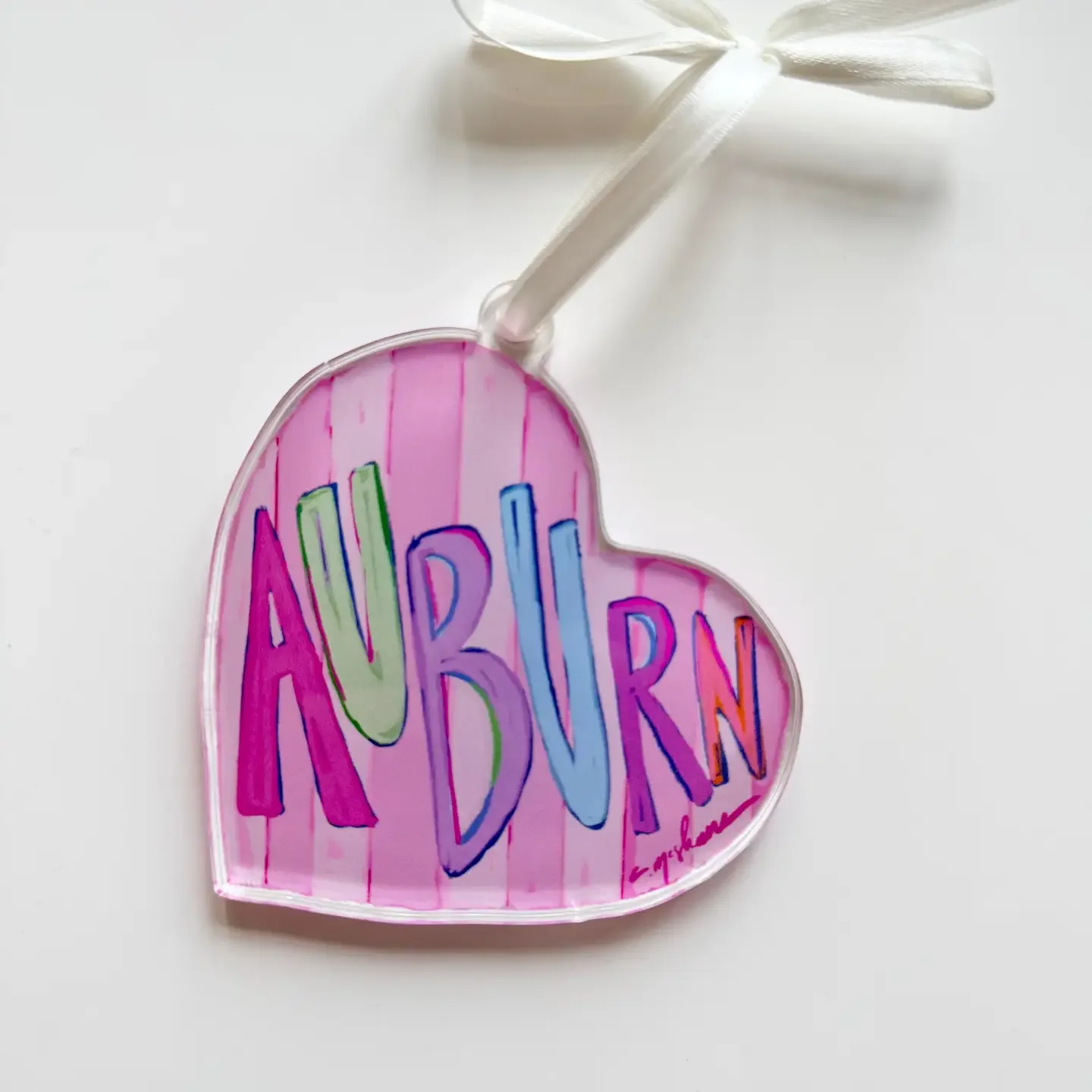 Auburn Acrylic Wreath Charm