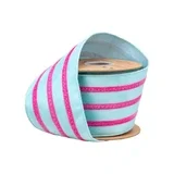 Blue and Pink 4” Wired Velvet Ribbon