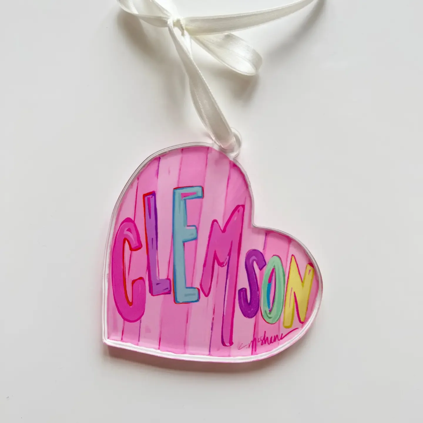 Clemson Acrylic Wreath Charm