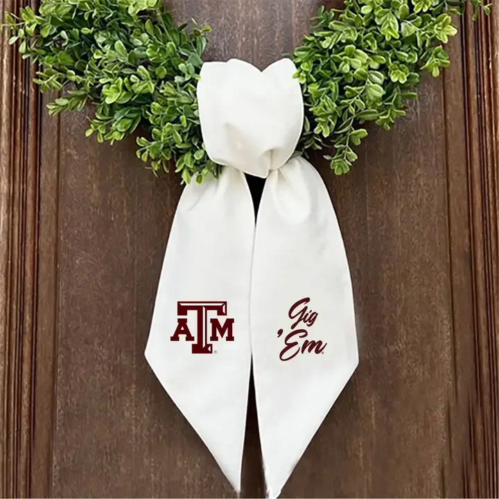 One Of Our Favorite Texas Schools! Gig ‘Em! Texas A&M Printed Logo Wreath Sash