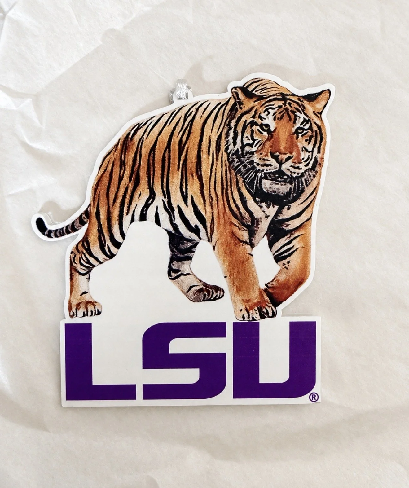 LSU Acrylic Mascot Bow Charm