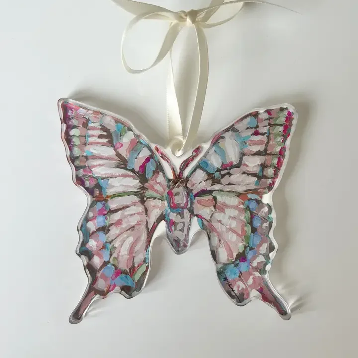 Blue Butterfly Acrylic Wreath Charm