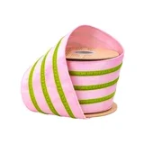 Pink and Green 4” Wired Velvet Ribbon