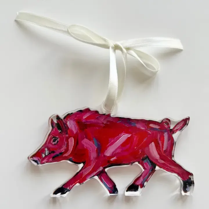 Pinky Pig Acrylic Wreath Charm