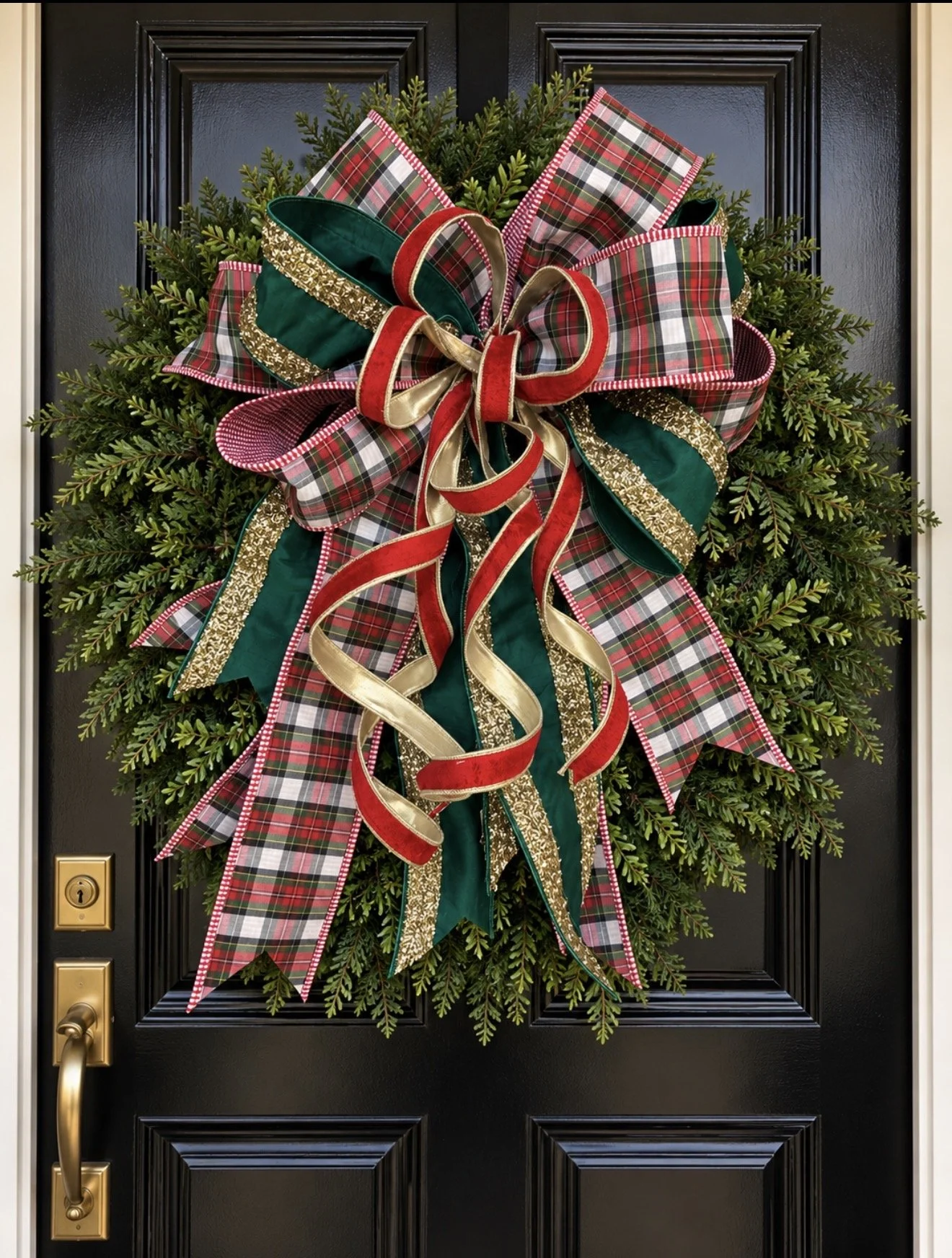 Large Holiday Tartan Bow