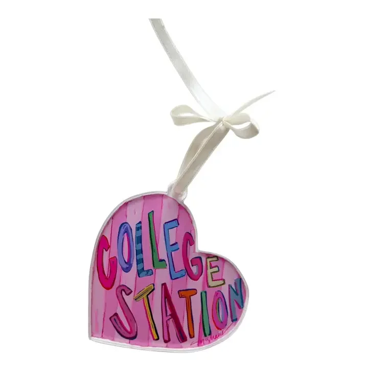 College Station Love Acrylic Wreath Charm