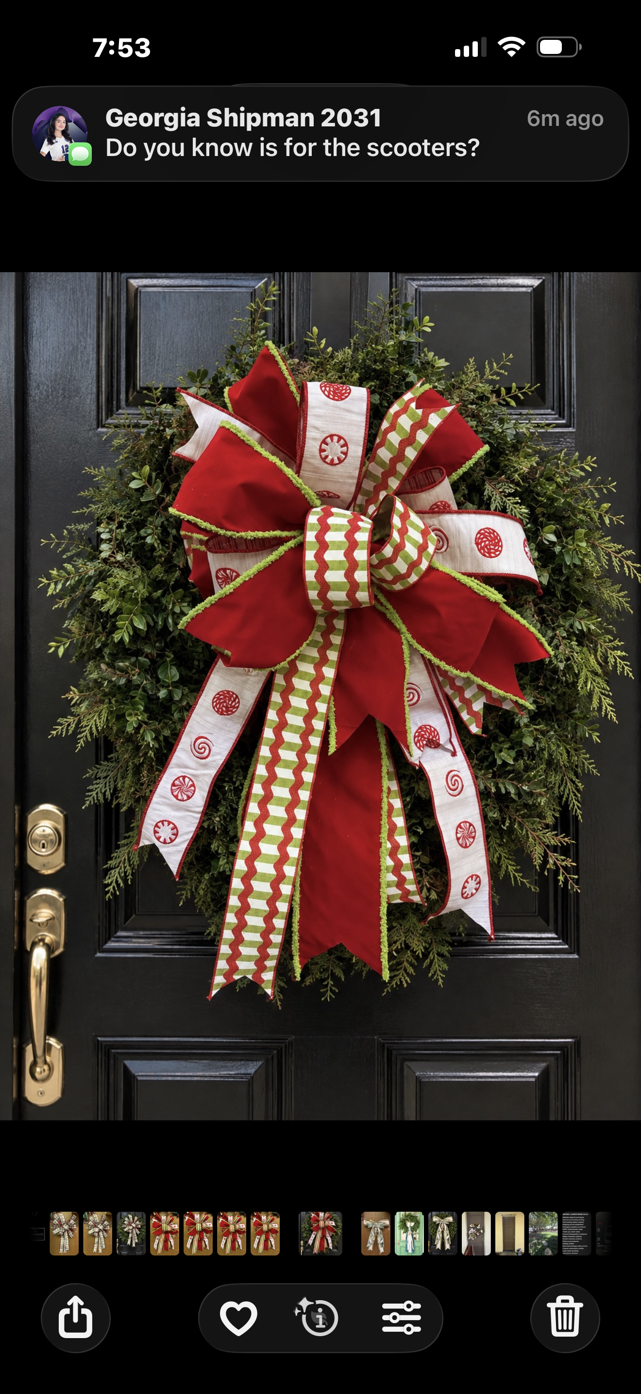 Peppermint Christmas Bow