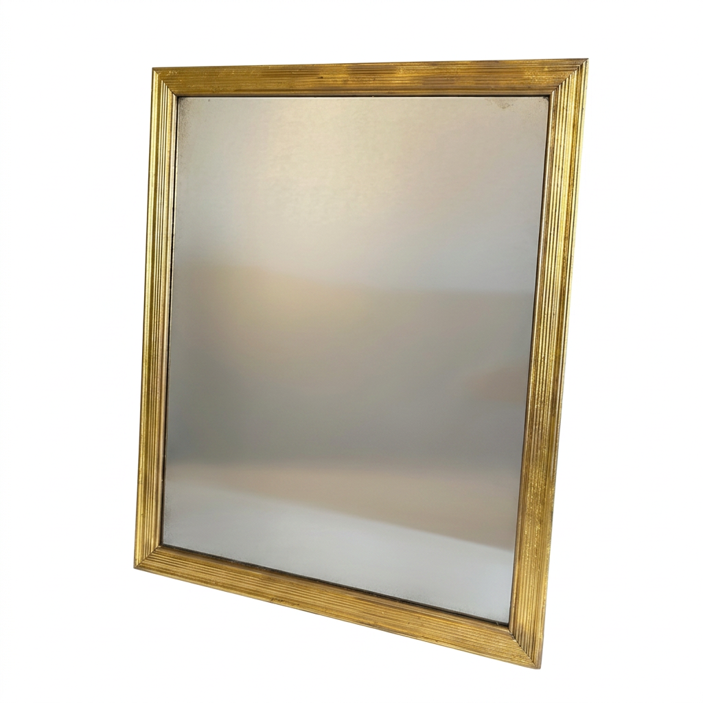 Antique 24K Gold Giltwood Reeded Mirror