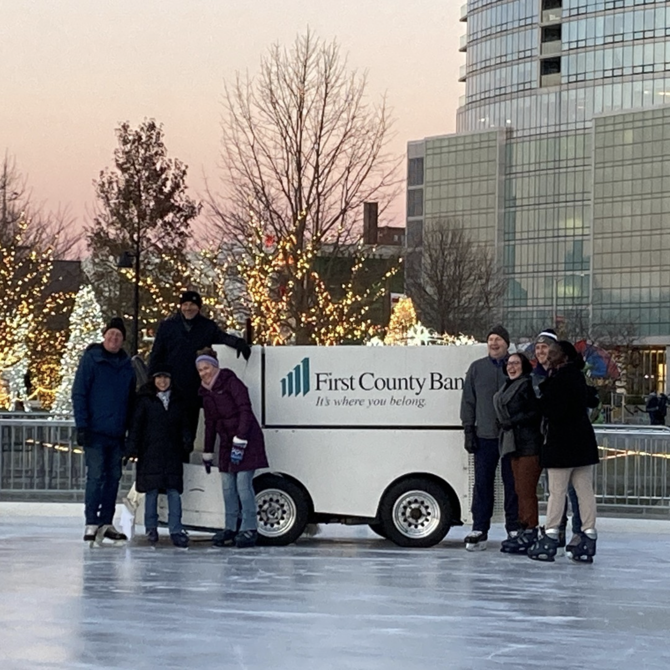 Vehicle graphic for the Zamboni servicing the seasonal ice rink.