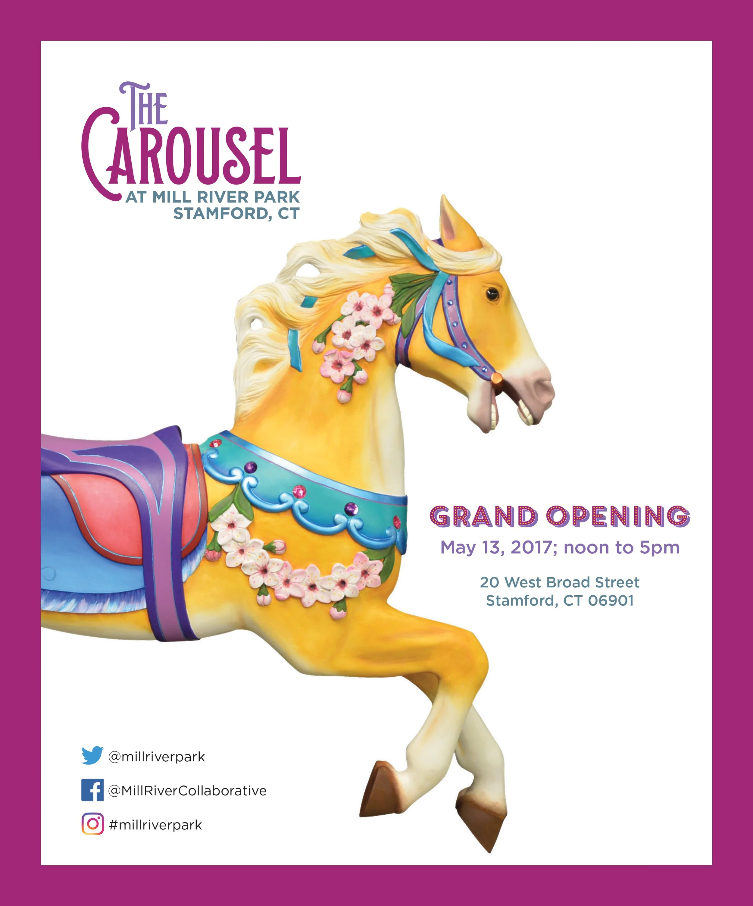 Magazine ad for the grand opening of the carousel pavilion.