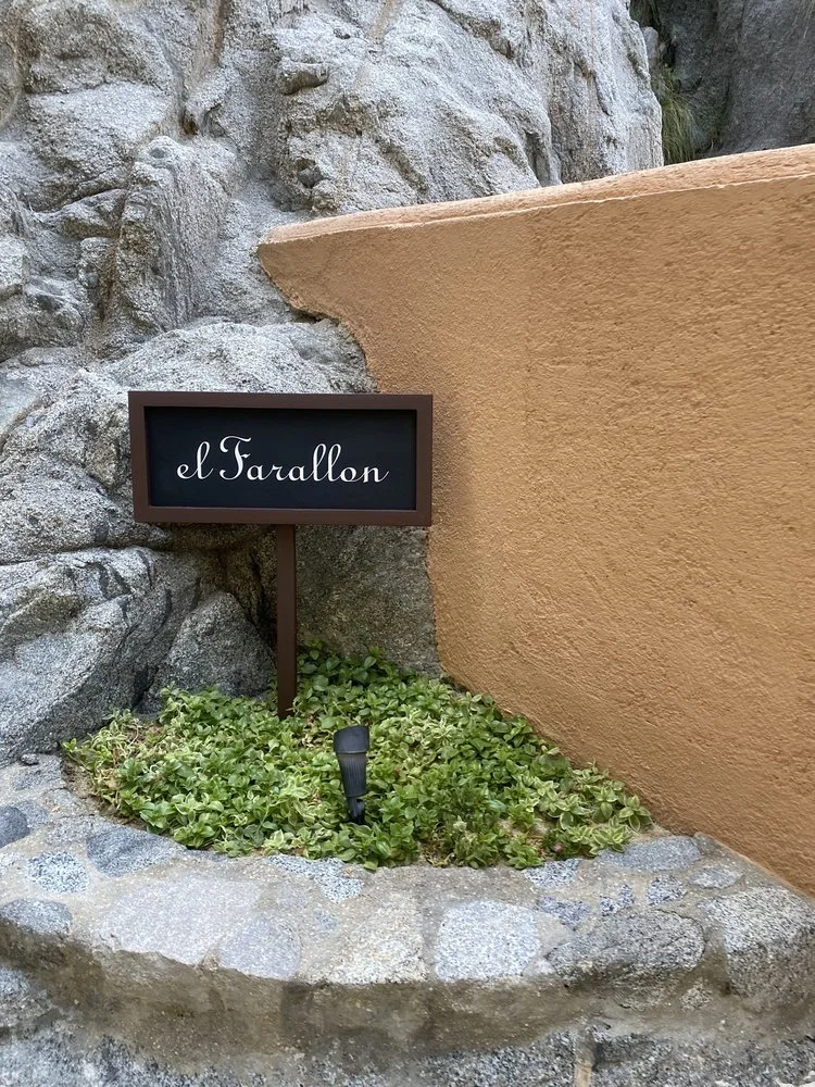 The Resort at Pedregal: El Farallon restaurant sign.