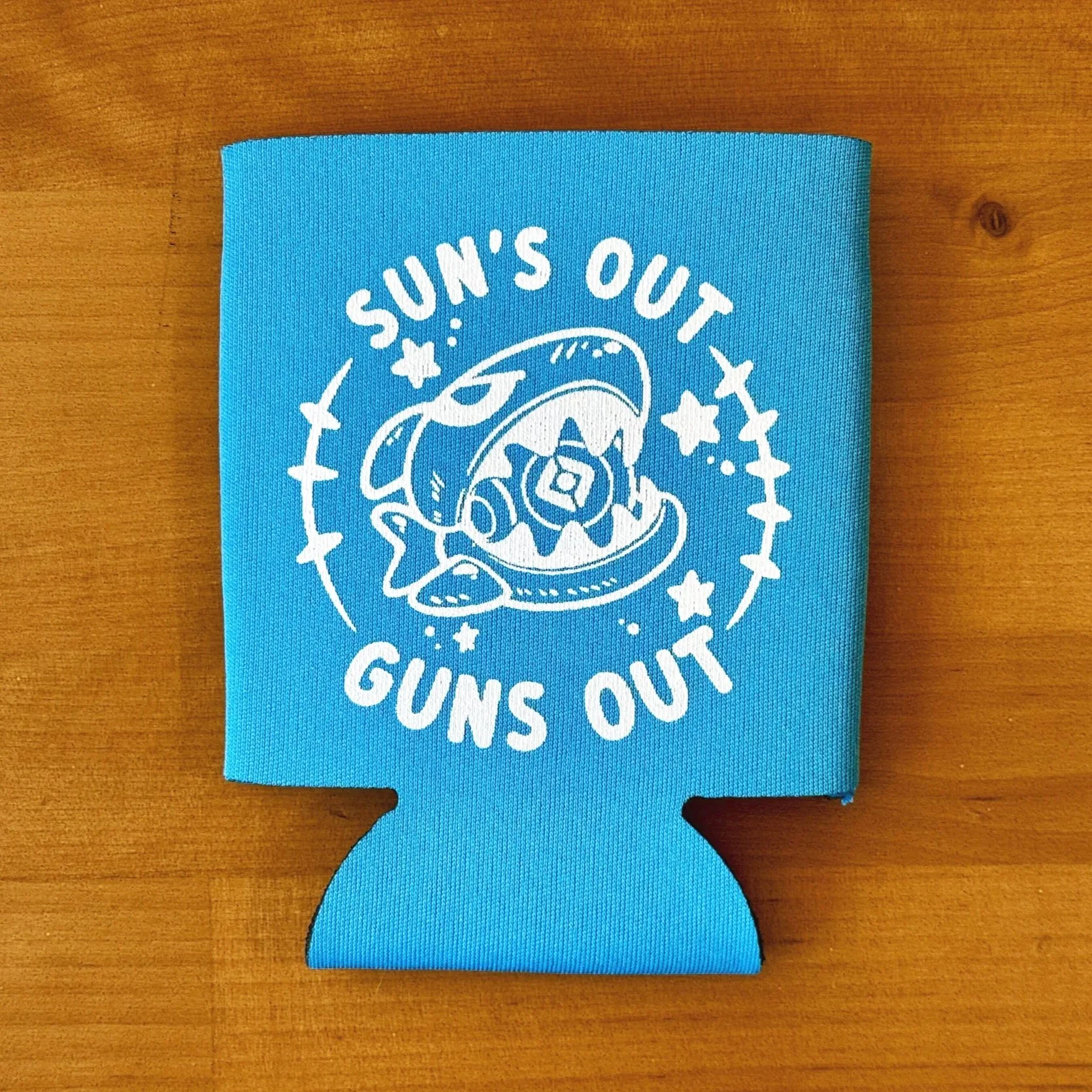 Sun's Out Guns Out Ghost Koozie
