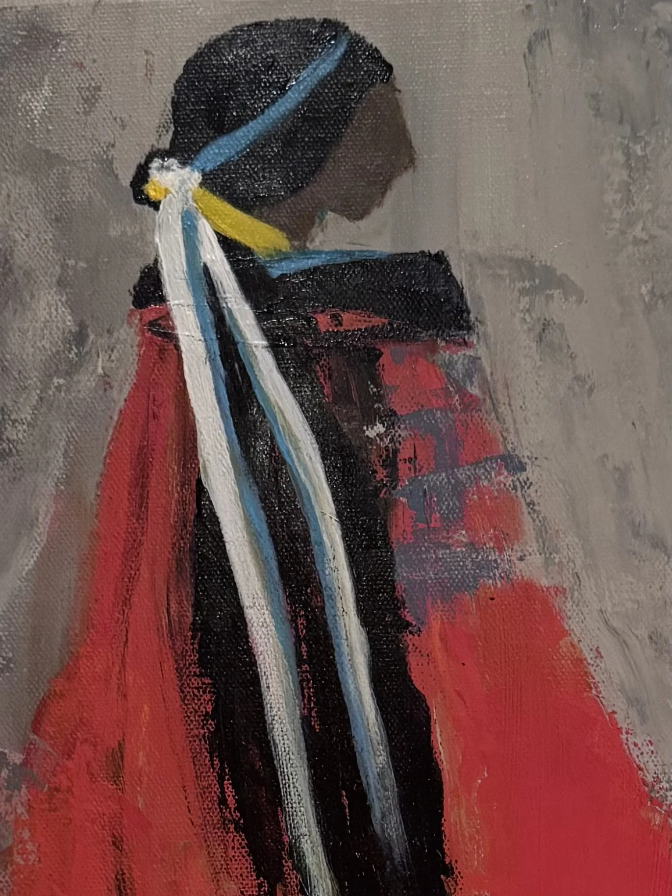 Maiden in Crimson Original Acrylic Painting