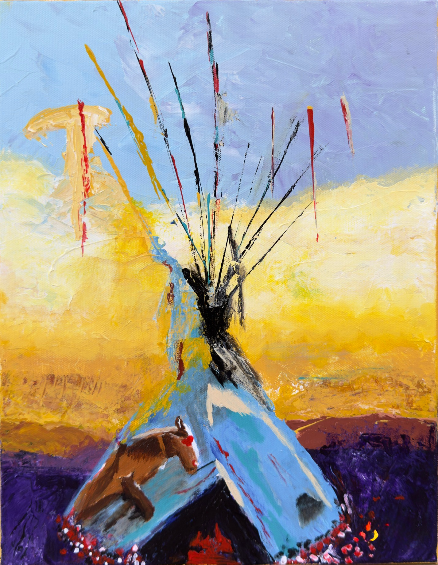 Tranquil Sunset Original Acrylic Painting