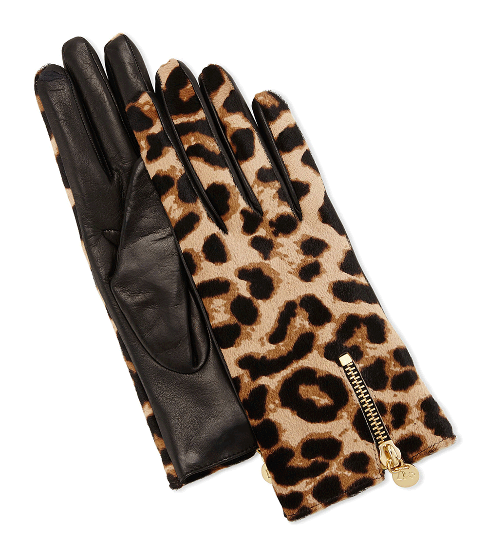 For You: Leopard + Leather+ Cashmere Gloves...