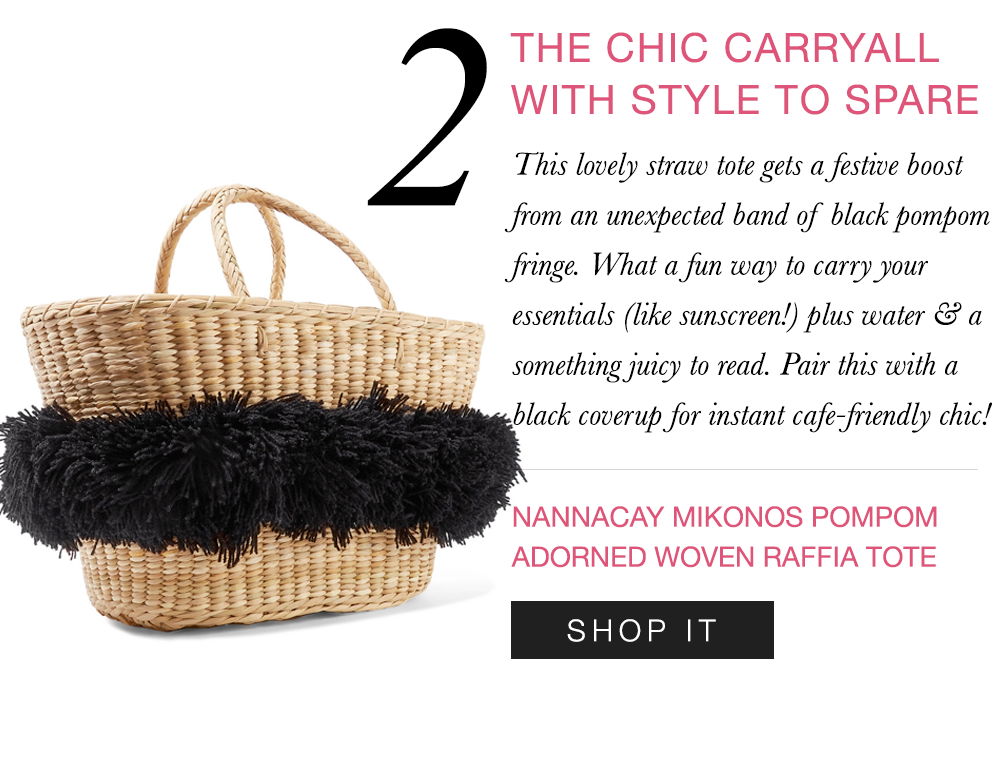  The perfect pompom-embellished tote.    Shop it here  >>  