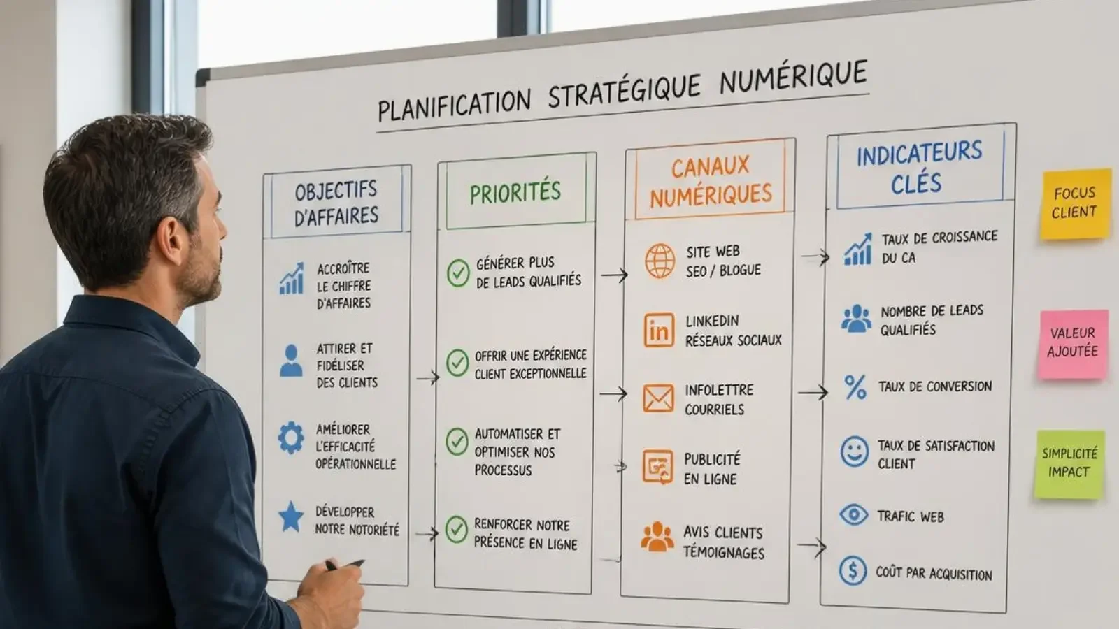 Que doit contenir une stratégie de marketing numérique pour une PME de services à laval ?