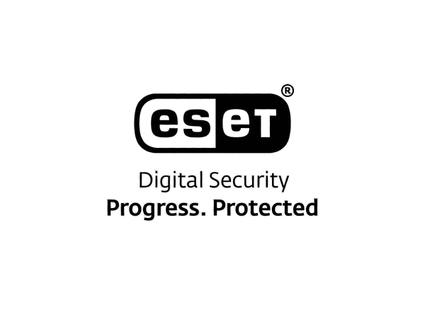 ESET digital security logo with the slogan "Progress. Protected."