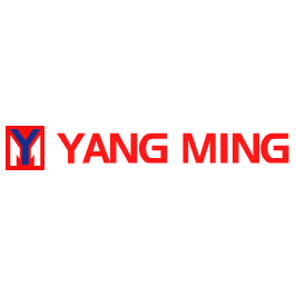 Logo with red and blue Y design next to red text reading "YANG MING"