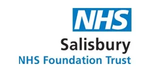 Logo of NHS Salisbury NHS Foundation Trust with NHS in blue and white, Salisbury in black, and NHS Foundation Trust in blue.