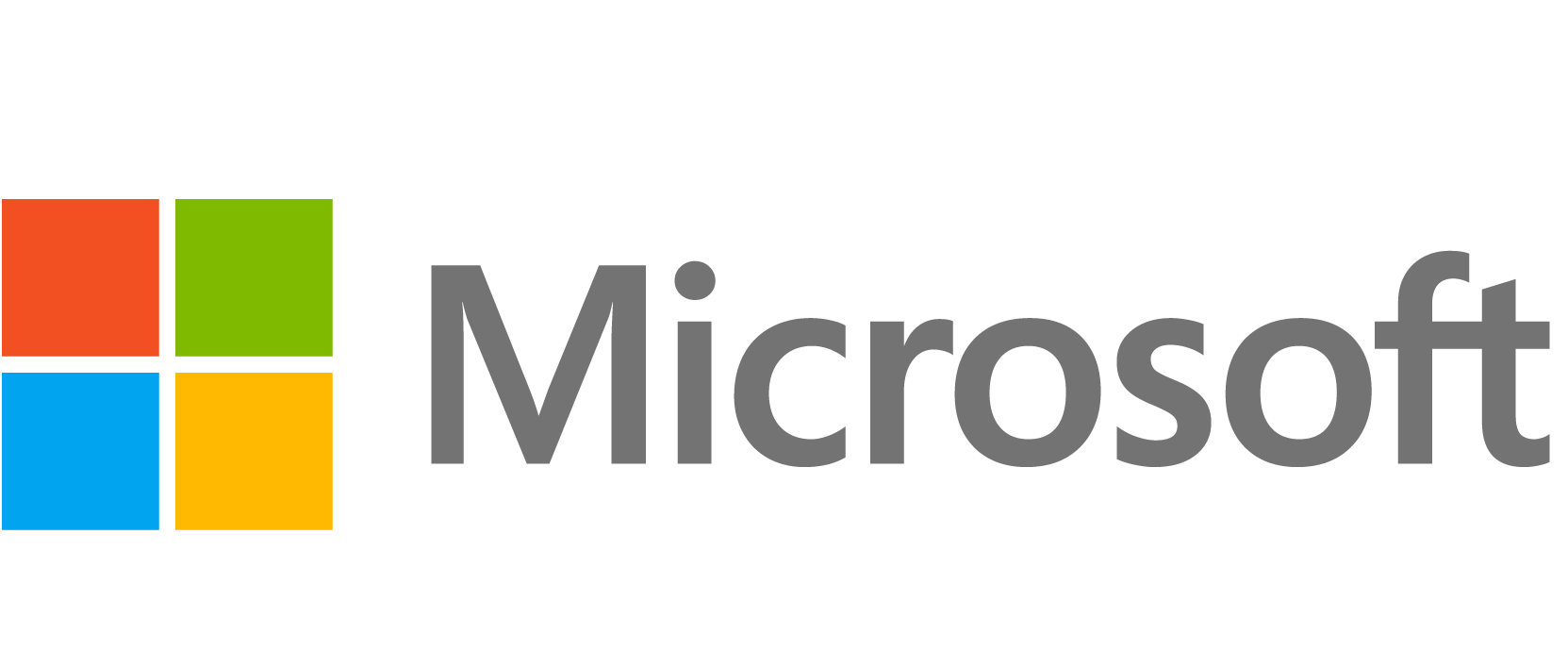 Microsoft logo with colorful square symbol and gray text