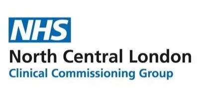 NHS North Central London Clinical Commissioning Group logo with blue and black text on a white background.