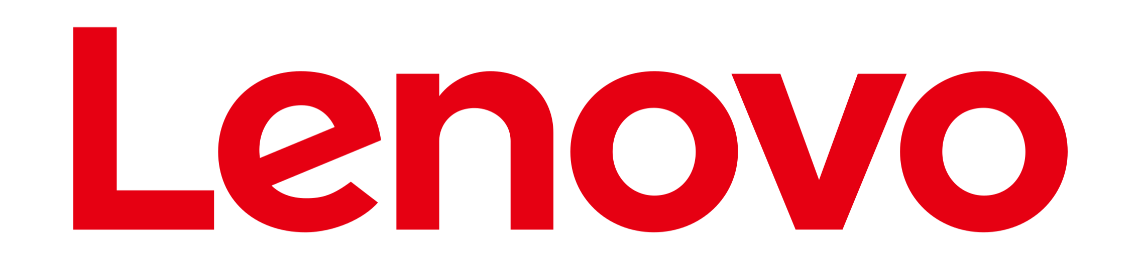 Lenovo logo in red text on a transparent background